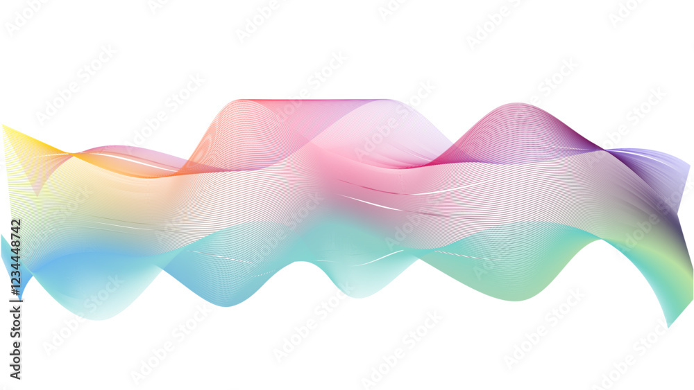 Fototapete Dynamic gradient colorful flowing wave design element. Abstract wavy lines gradient vector line blend element. Wave element with colorful gradient lines blend effect. 