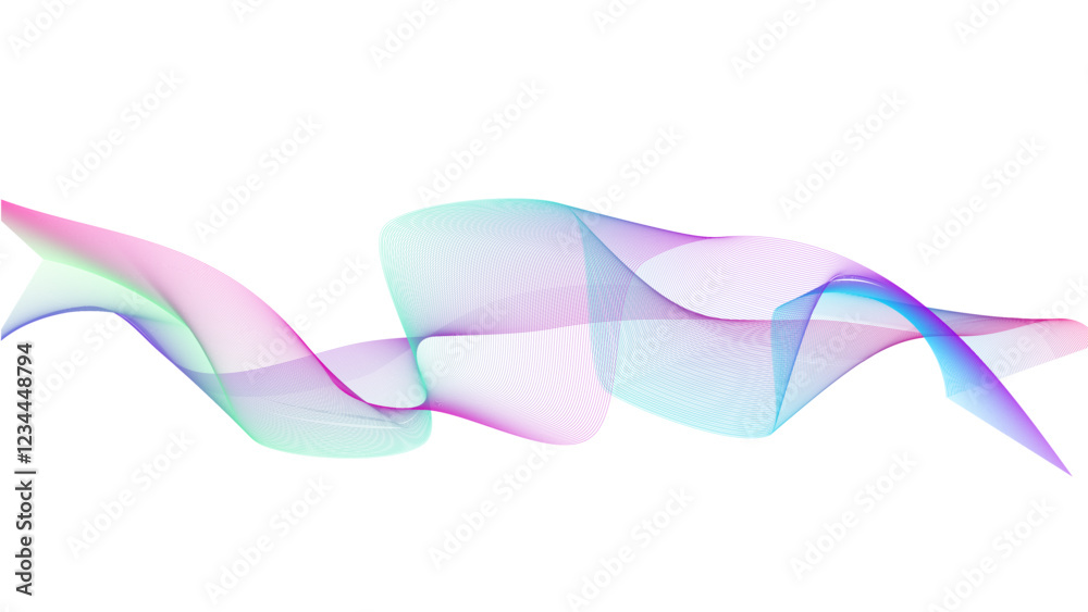 Fototapete Dynamic gradient colorful flowing wave design element. Abstract wavy lines gradient vector line blend element. Wave element with colorful gradient lines blend effect. 