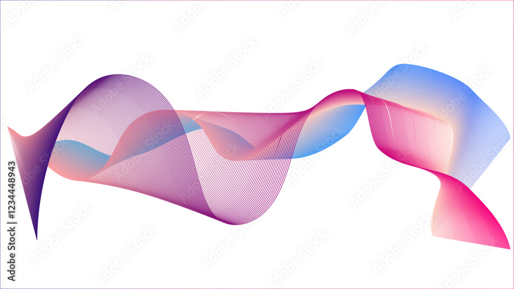 Fototapete Dynamic gradient colorful flowing wave design element. Abstract wavy lines gradient vector line blend element. Wave element with colorful gradient lines blend effect.	
