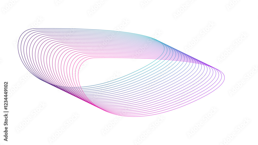 Aufkleber Dynamic gradient colorful flowing wave design element. Abstract wavy lines gradient vector line blend element. Wave element with colorful gradient lines blend effect.	
