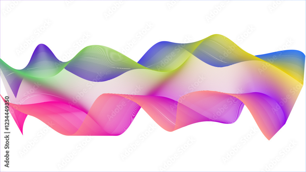 Fototapete Dynamic gradient colorful flowing wave design element. Abstract wavy lines gradient vector line blend element. Wave element with colorful gradient lines blend effect.	
