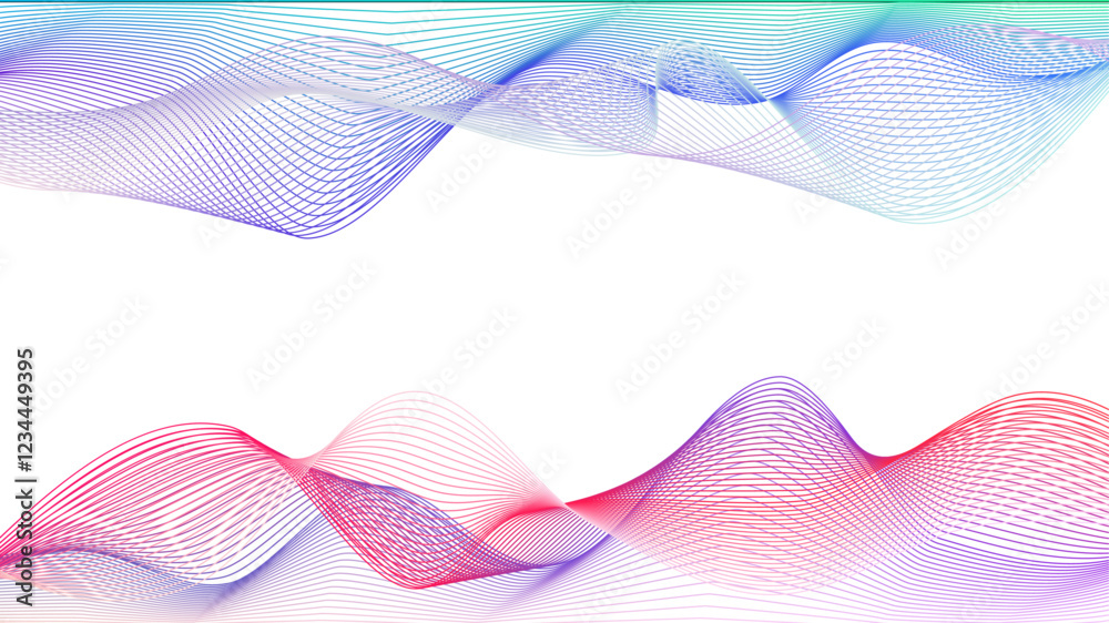 Fototapete Dynamic gradient colorful flowing wave design element. Abstract wavy lines gradient vector line blend element. Wave element with colorful gradient lines blend effect.	
