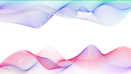 Dynamic gradient colorful flowing wave design element. Abstract wavy lines gradient vector line blend element. Wave element with colorful gradient lines blend effect.	
