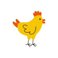 Adorable and Vibrant Cartoon Chicken Character Illustration Full of Joy and Fun Elements