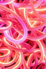 Illuminated Pink Neon Tubes Twisted Abstract Design