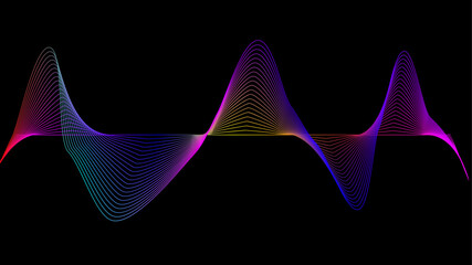 Abstract blue and pink gradient backdrop technology background with flowing dynamic soundwave lines. Abstract modern technology background with energy wavy smooth lines blend and particles data flow. 