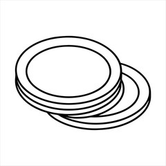 Plate silhouette design white background