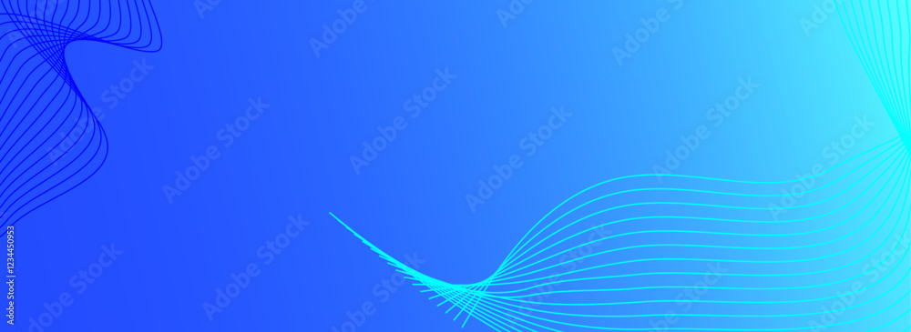 Aufkleber abstract blue backdrop technology background with flowing dynamic wave lines. abstract modern techno