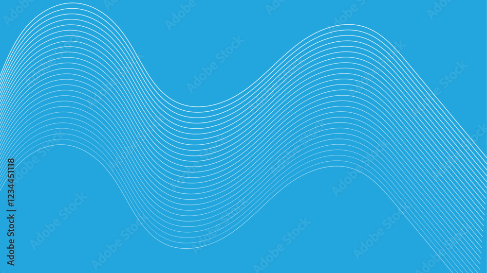Poster abstract blue backdrop technology background with flowing dynamic wave lines. abstract modern techno