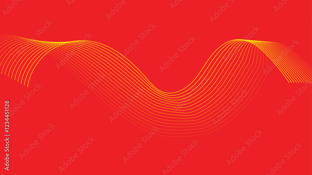 Aufkleber abstract yellow and orange gradient backdrop technology background with flowing dynamic wave lines. 