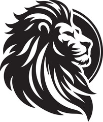 Lion Head Logo Style Silhouette White Background