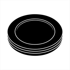 Plate silhouette design white background