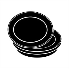 Plate silhouette design white background