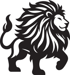 Fototapeta premium Lion Head Logo Style Silhouette White Background