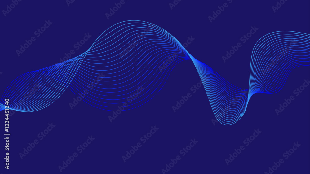 Poster abstract blue backdrop technology background with flowing dynamic wave lines. abstract modern techno