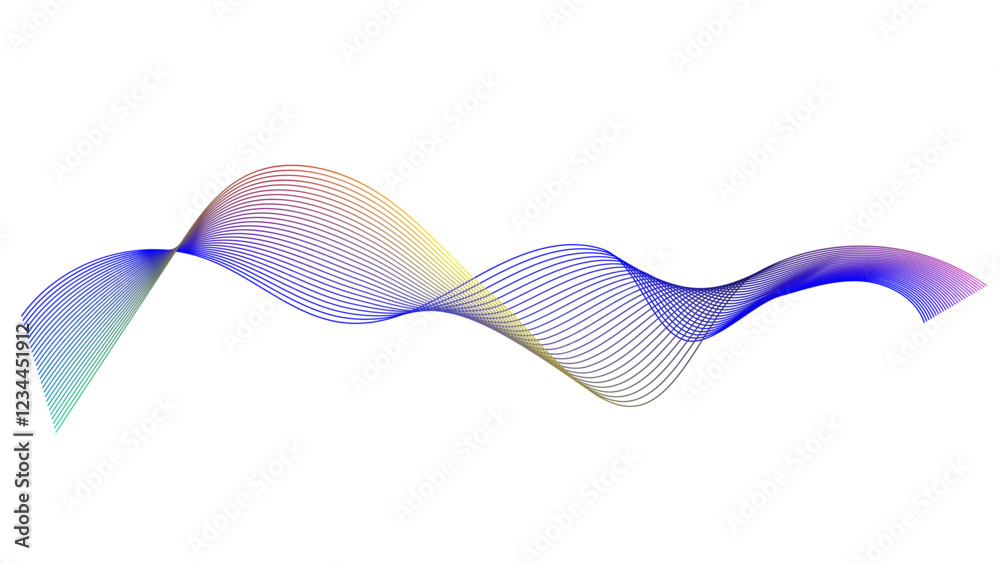 Poster abstract colorful line blend flow wave element for technology background design. vector abstract col