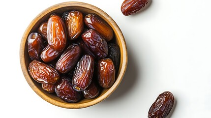 Sweet Dates in Wooden Bowl: A Delightful Image of Nature's Goodness