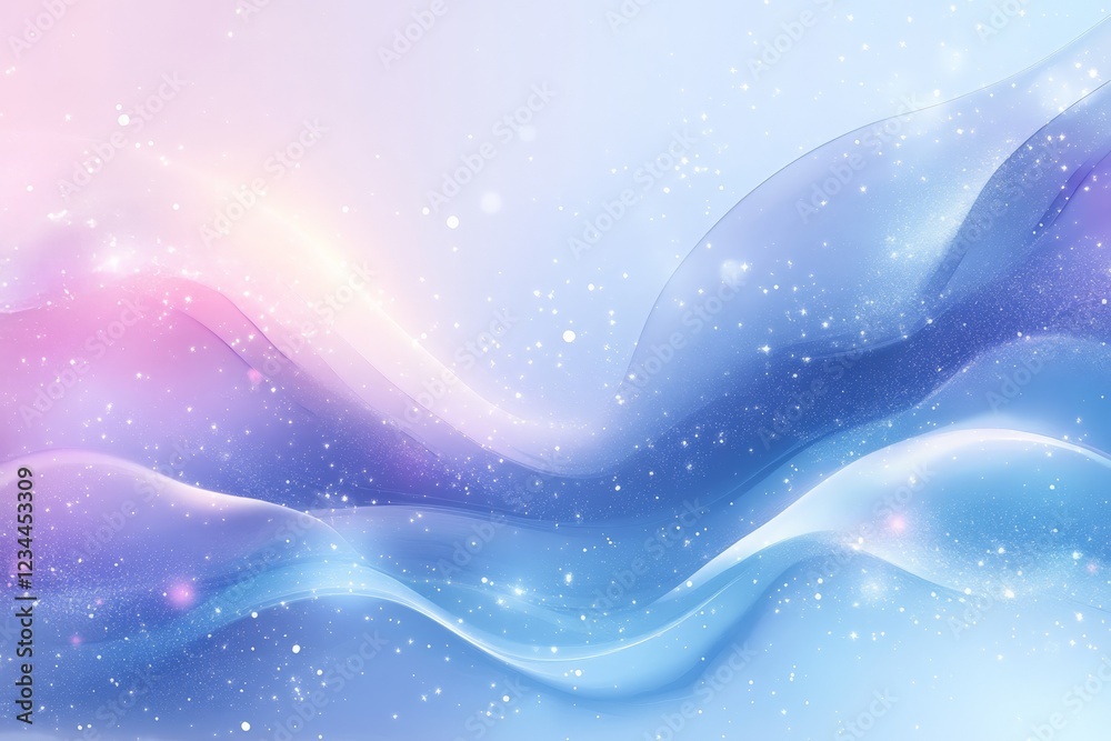 Fototapete soft pastel waves with sparkles creating a serene abstract background for design and creativity