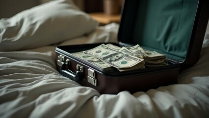 A suitcase full of money, credit card and keys, or a passport.