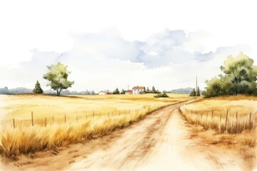 Fototapeta premium Countryside landscape grassland outdoors.