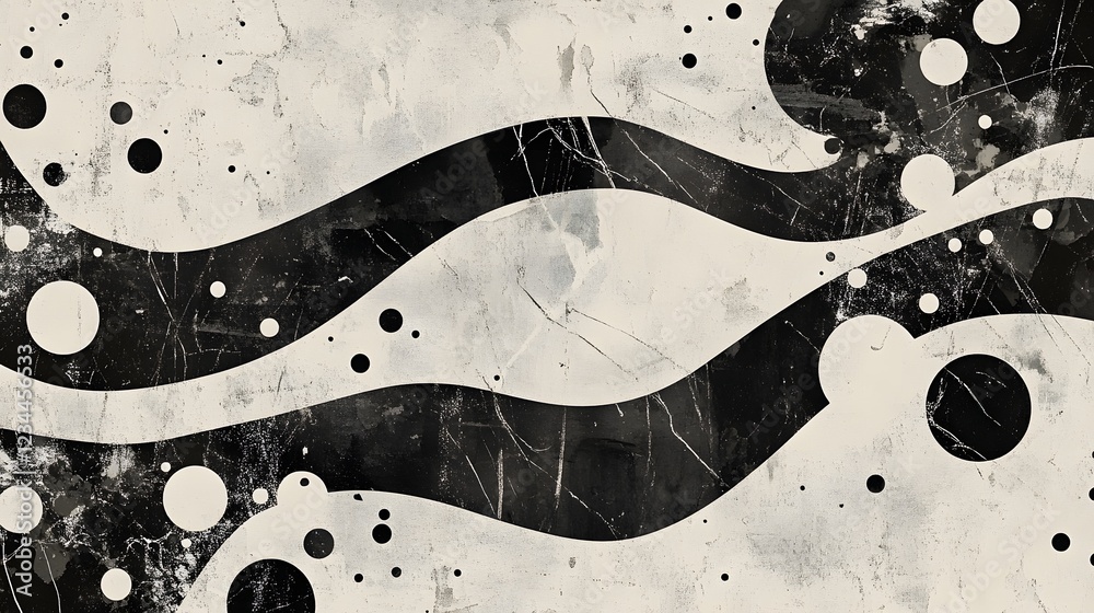 Leinwandbilder captivating abstract design featuring fluid dynamic monochrome patterns with organic shapes geometri