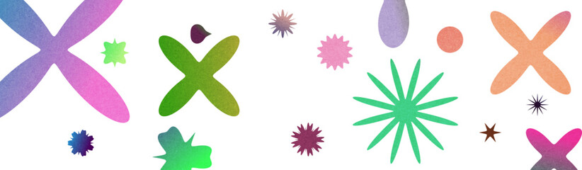 A collection of abstract SVG shapes on a white background