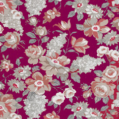Tropical Floral Leaf All Over Print in Soft Colors