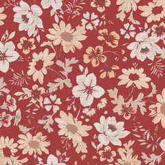 Tropical Floral Leaf All Over Print in Soft Colors