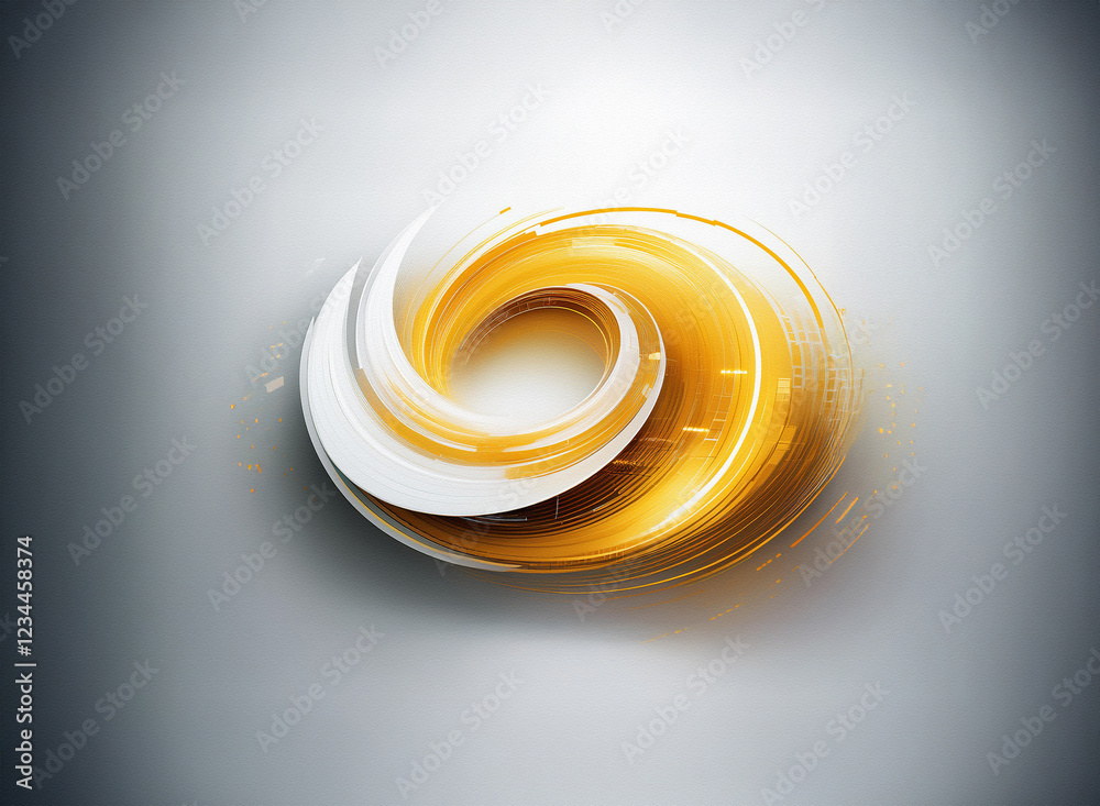 Aufkleber abstract swirling artwork. a dynamic interplay of white and gold creates a sense of motion and energ