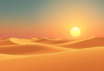 Golden Desert Sands Under a Setting Sun