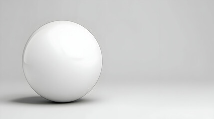 White sphere on gray background, studio shot, 3D render, product mockup