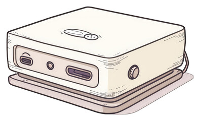 Obraz premium A Cream Colored Electronic Device With Ports
