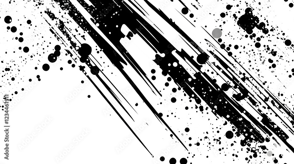 Poster Dramatic Monochrome Splash of Ink and Light   Captivating Abstract Digital Art Background with Bold Fluid Graphic Patterns and Dynamic Visual Effects