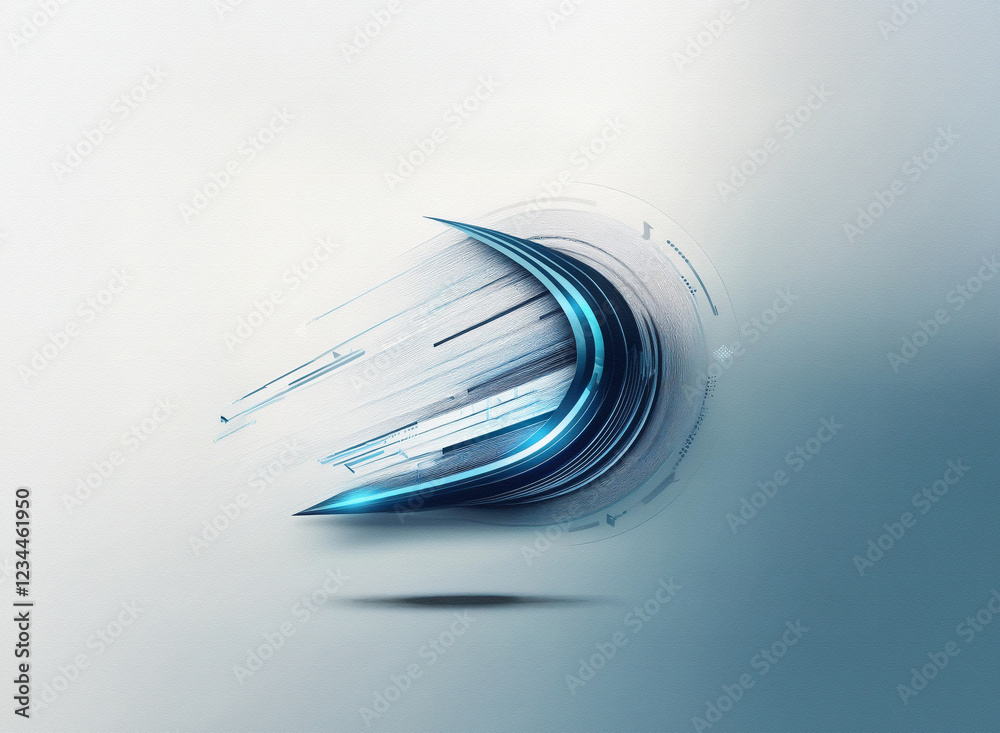 Leinwandbilder abstract blue and gray design featuring dynamic, curved lines suggesting speed and technology. the a