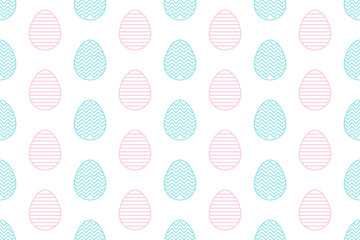 Pink And Blue Easter Eggs Pattern Background. Vector Illustration. Seamless. Wallpaper