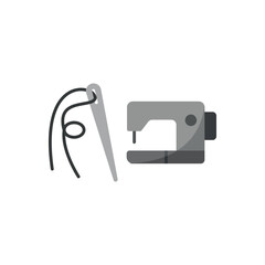 Sewing machine and needle and thread set icon featuring a sleek and professional look, ideal for sewing workshops, clothing brands, and DIY craft projects.
