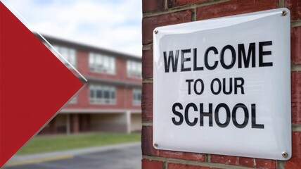 Obraz premium a white, glossy sign with the text 