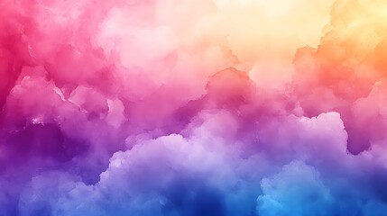 Fototapeta premium Soft Pastel Watercolor Background with Abstract Cloudy Texture in Pink and Blue Hues