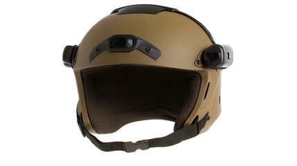 Tactical Helmet with Night Vision Mount on White Background