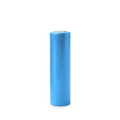 Light blue AA alkaline battery isolated on white