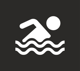 Swimmer sign icons lifeguard safety swimming vector image