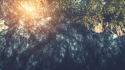 Obraz premium Sunlit Canyon Landscape with Intricate Rock Formations and Light