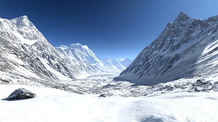 Fototapeta premium Stunning Snow-Capped Peaks in Rugged Mountain Range Landscape