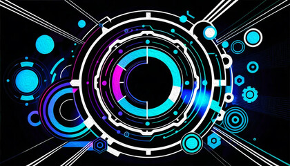 Obraz premium Abstract technology background. . Oil paint illustration.