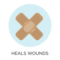 Vector Heals Wounds Bandaid Icon
