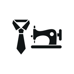 Fototapeta premium Sewing machine and tie set tailor and fashion icon with a sleek and minimalistic design, perfect for fashion designers, clothing brands, and sewing projects.