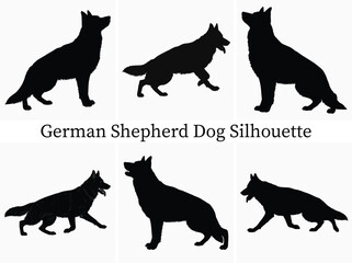 German Shepherd Dog Silhouette Bundle