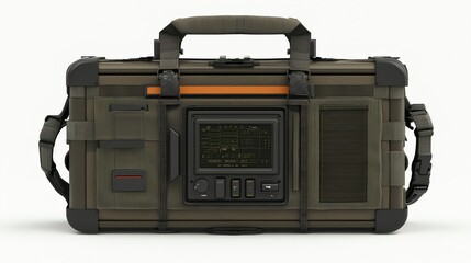 High-Quality Military Communication Radio Device on Isolated Background