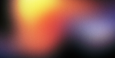 Vibrant rainbow, orange blue teal white psychedelic grainy gradient color flow wave on black background, music cover dance party poster design. Retro Colors from the 1970s 1980s, 70s, 80s, 90s style