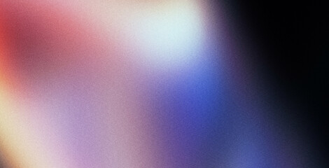 Vibrant rainbow, orange blue teal white psychedelic grainy gradient color flow wave on black...